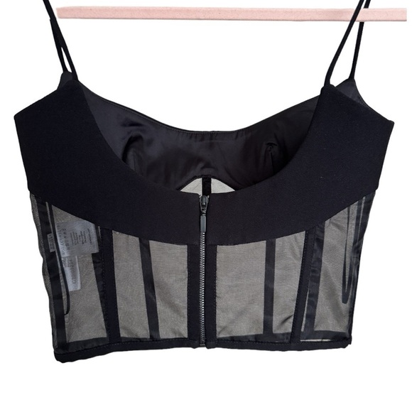 ROZIE CORSETS Tulle-Trimmed Crepe Corset Top in Black FR 36 - Picture 6 of 10